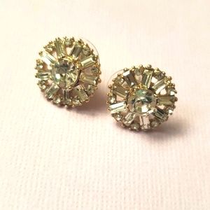 J. Crew Gemstone with Crystal Halo Stud Earrings NWT